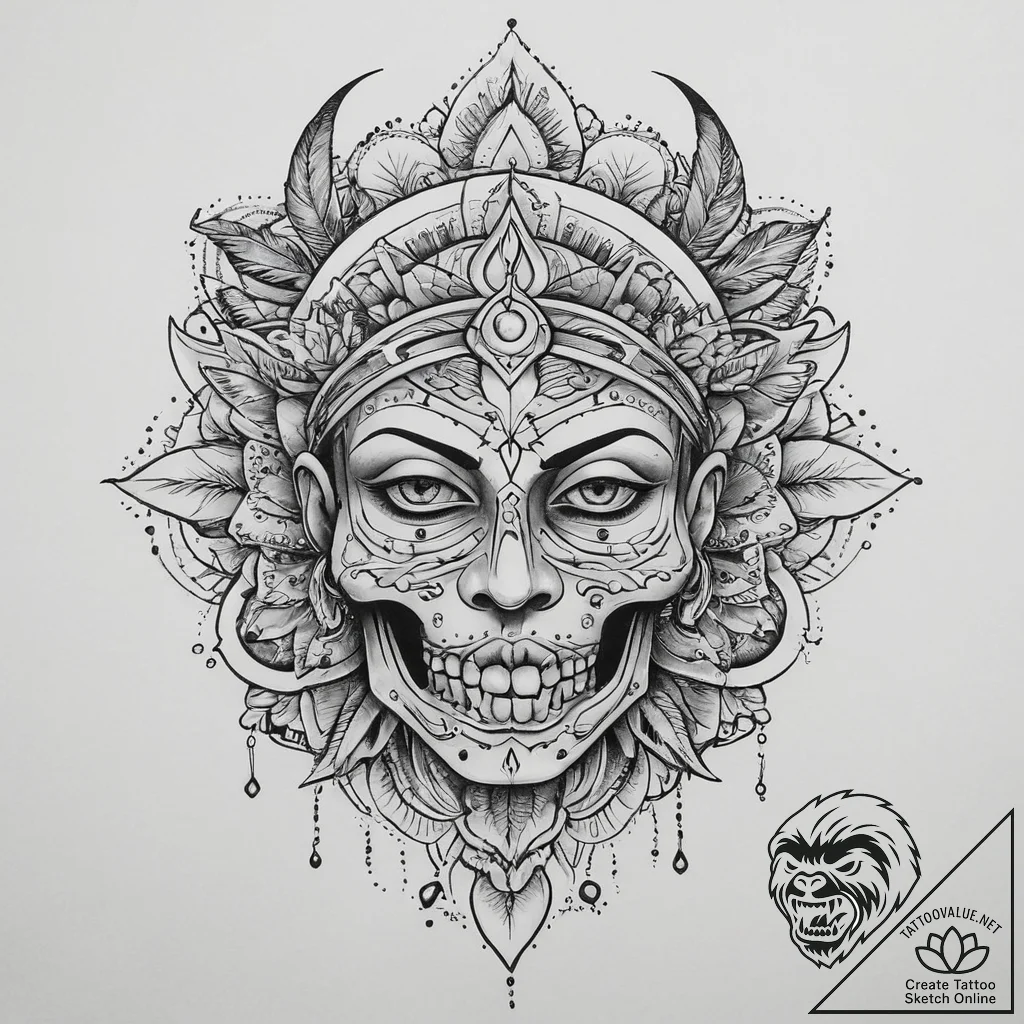 Tattoo sketch blessed character, tattoo flash... - tattoo sketch (№1755912889_0, 23.08.2025 01:34) — tattoovalue.net
