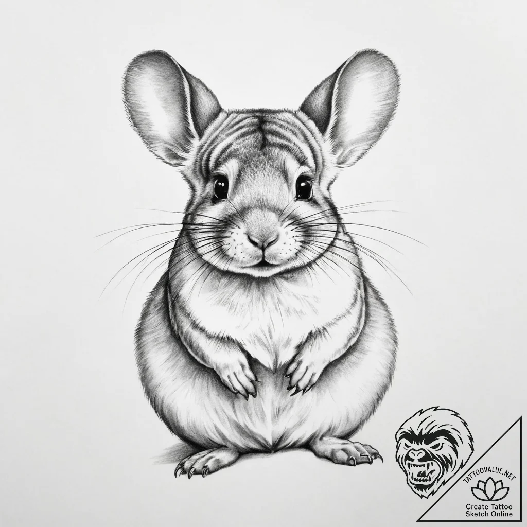 Tattoo sketch chinchilla - tattoo sketch (№1755913298_0, 23.08.2025 01:41) — tattoovalue.net