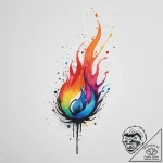 Tattoo sketch fire, ink illustration for tatt… – tattoo sketch (№1755913495_0, 23.08.2025 01:44) — tattoovalue.net