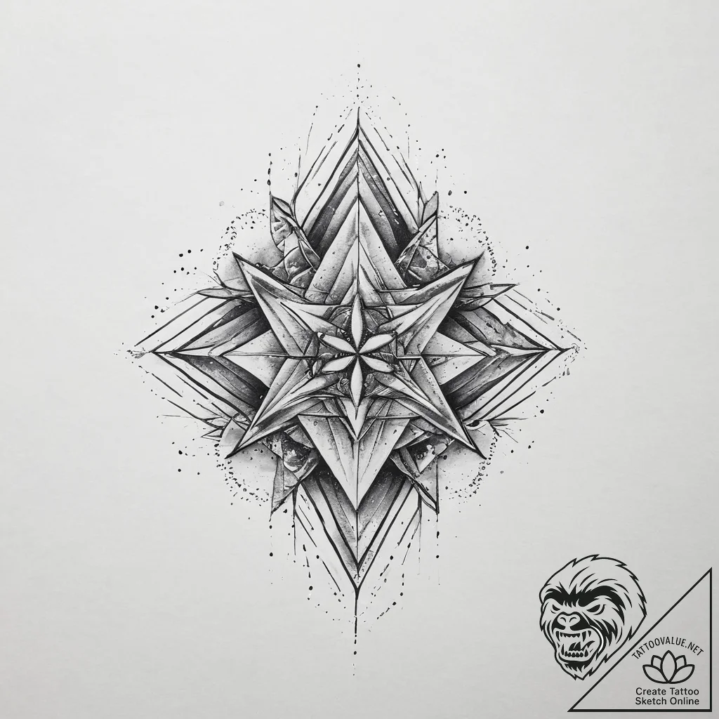 Tattoo sketch merkaba, tattoo drawing outline... - tattoo sketch (№1755914103_0, 23.08.2025 01:55) — tattoovalue.net