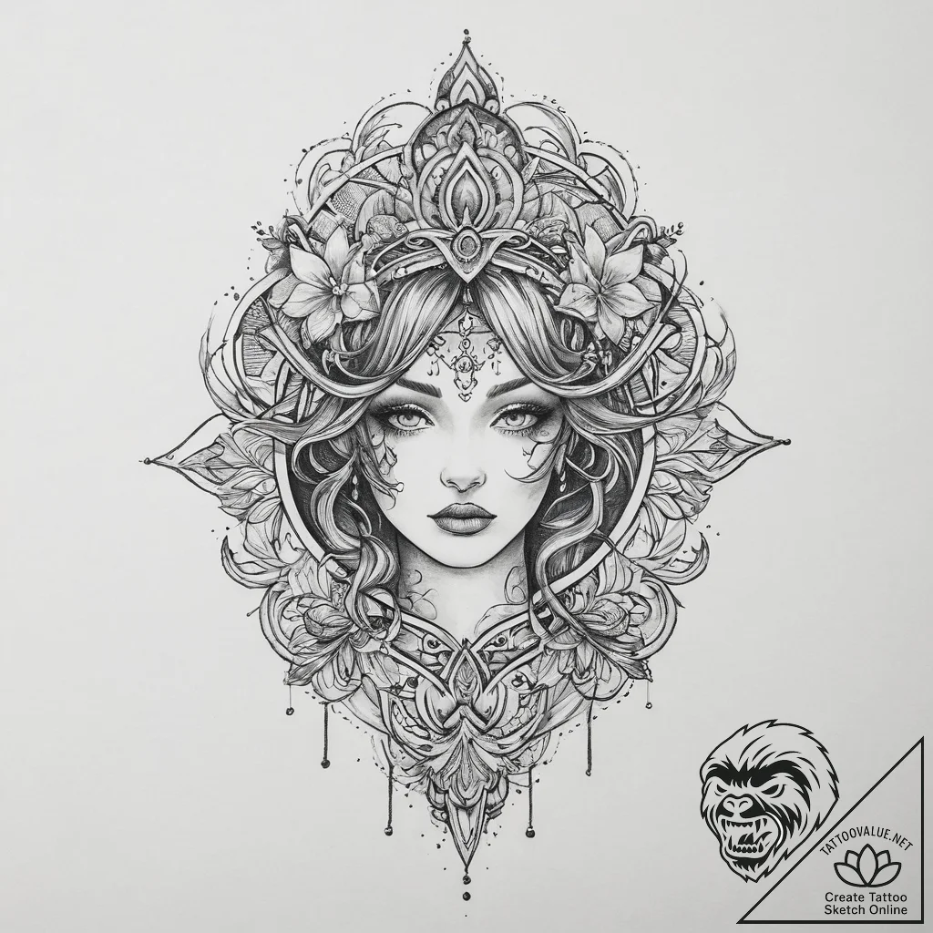 Tattoo sketch path, artistic tattoo sketch, m... - tattoo sketch (№1755914306_0, 23.08.2025 01:58) — tattoovalue.net