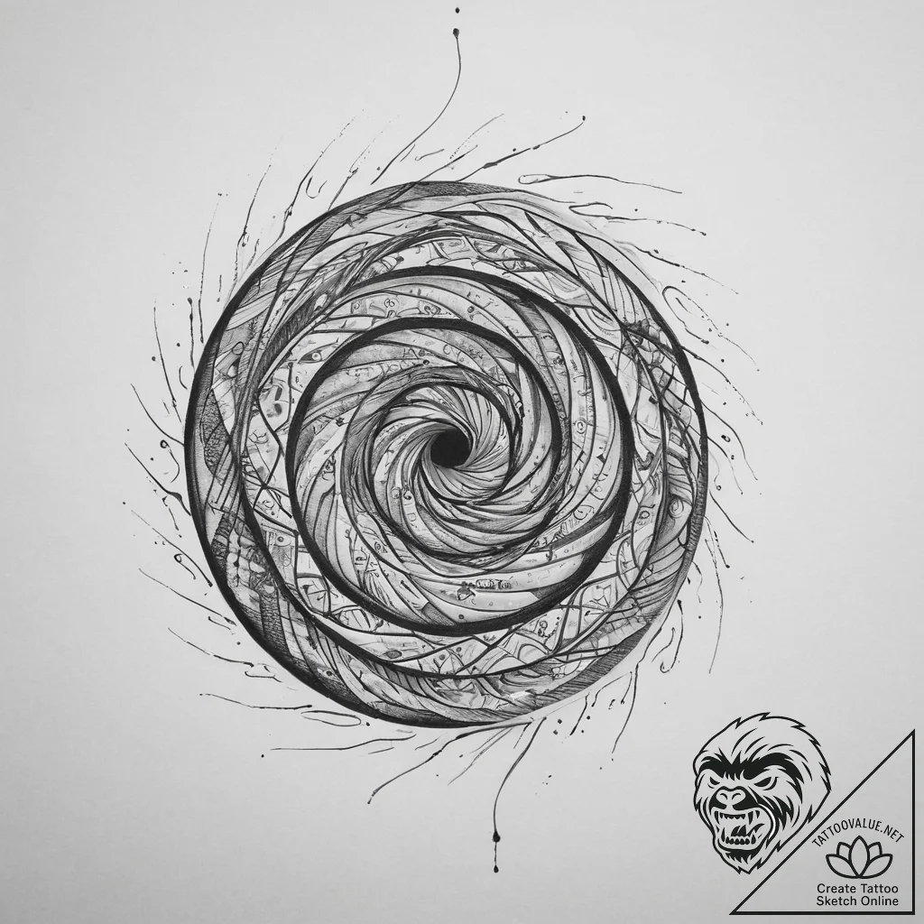 Tattoo sketch magical spiral, ink illustratio... - tattoo sketch (№1755915689_0, 23.08.2025 02:21) — tattoovalue.net