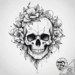 Tattoo sketch узор в виде черепа с цветами, t… – tattoo sketch (№1755915887_0, 23.08.2025 02:24) — tattoovalue.net