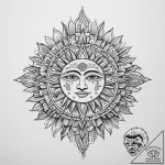 Tattoo sketch aztec sun stone, artistic tatto… – tattoo sketch (№1755916281_0, 23.08.2025 02:31) — tattoovalue.net