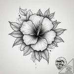Tattoo sketch hibiscus, ink illustration for… – tattoo sketch (№1755917459_0, 23.08.2025 02:50) — tattoovalue.net
