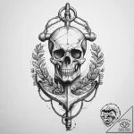 Tattoo sketch anchor with a skull – tattoo sketch (№1755917853_0, 23.08.2025 02:57) — tattoovalue.net