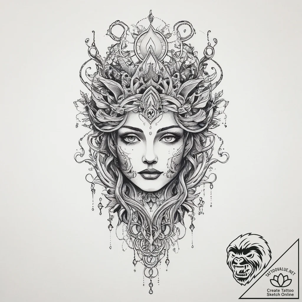 Tattoo sketch cosmic root, tattoo drawing out... - tattoo sketch (№1755918246_0, 23.08.2025 03:04) — tattoovalue.net