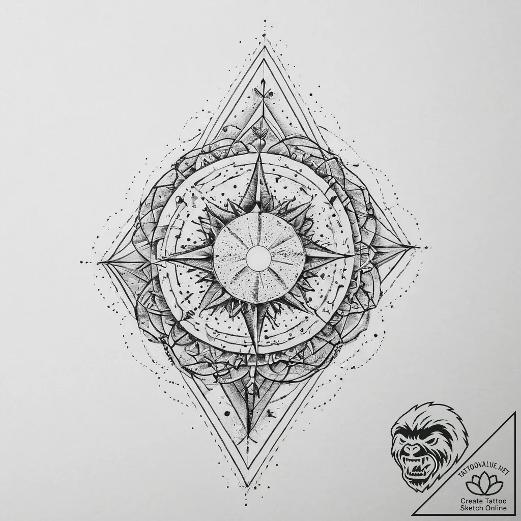 Tattoo sketch cosmic beginning, artistic tatt... - tattoo sketch (№1755918442_0, 23.08.2025 03:07) — tattoovalue.net