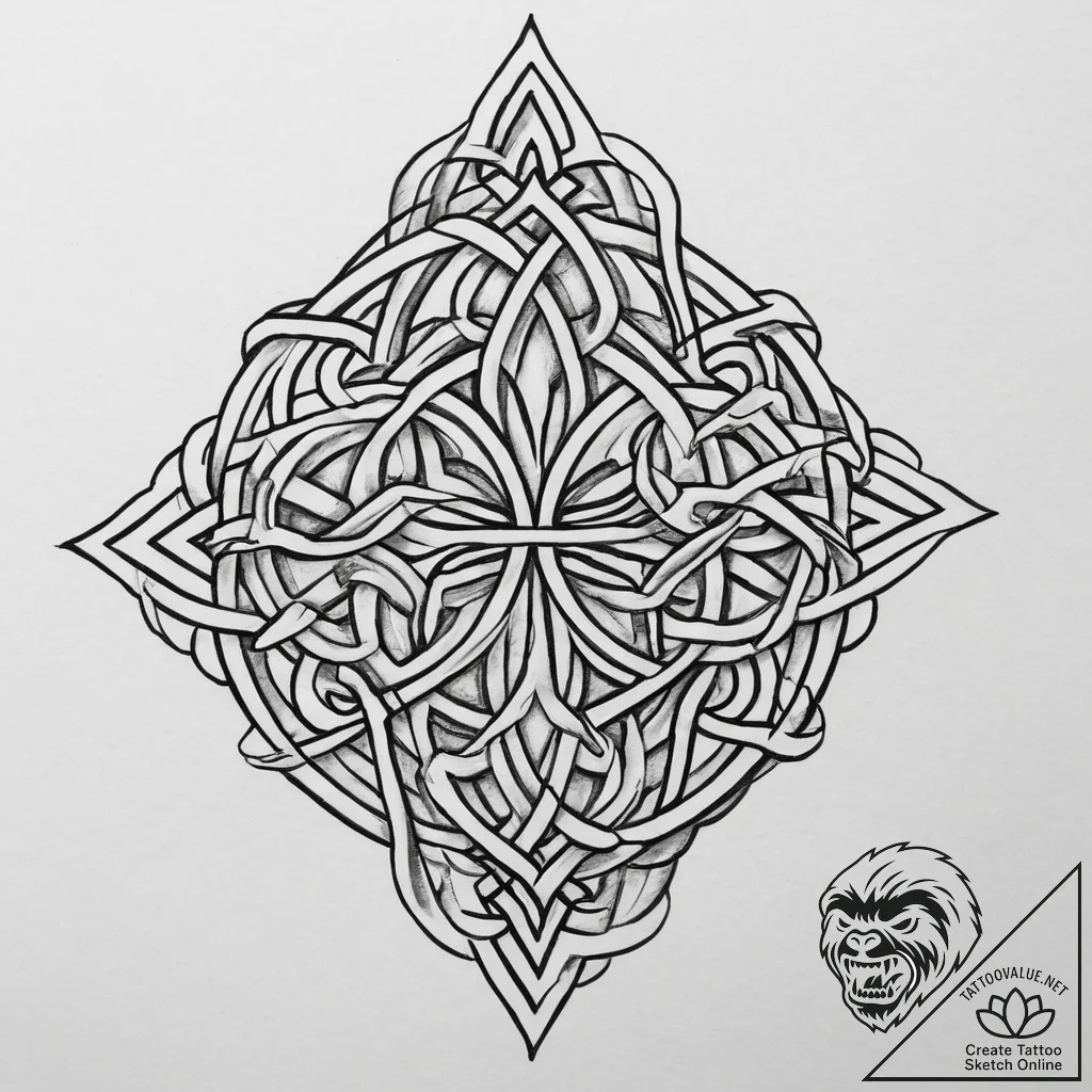 Tattoo sketch celtic knot pattern, artistic t... - tattoo sketch (№1755919625_0, 23.08.2025 03:27) — tattoovalue.net