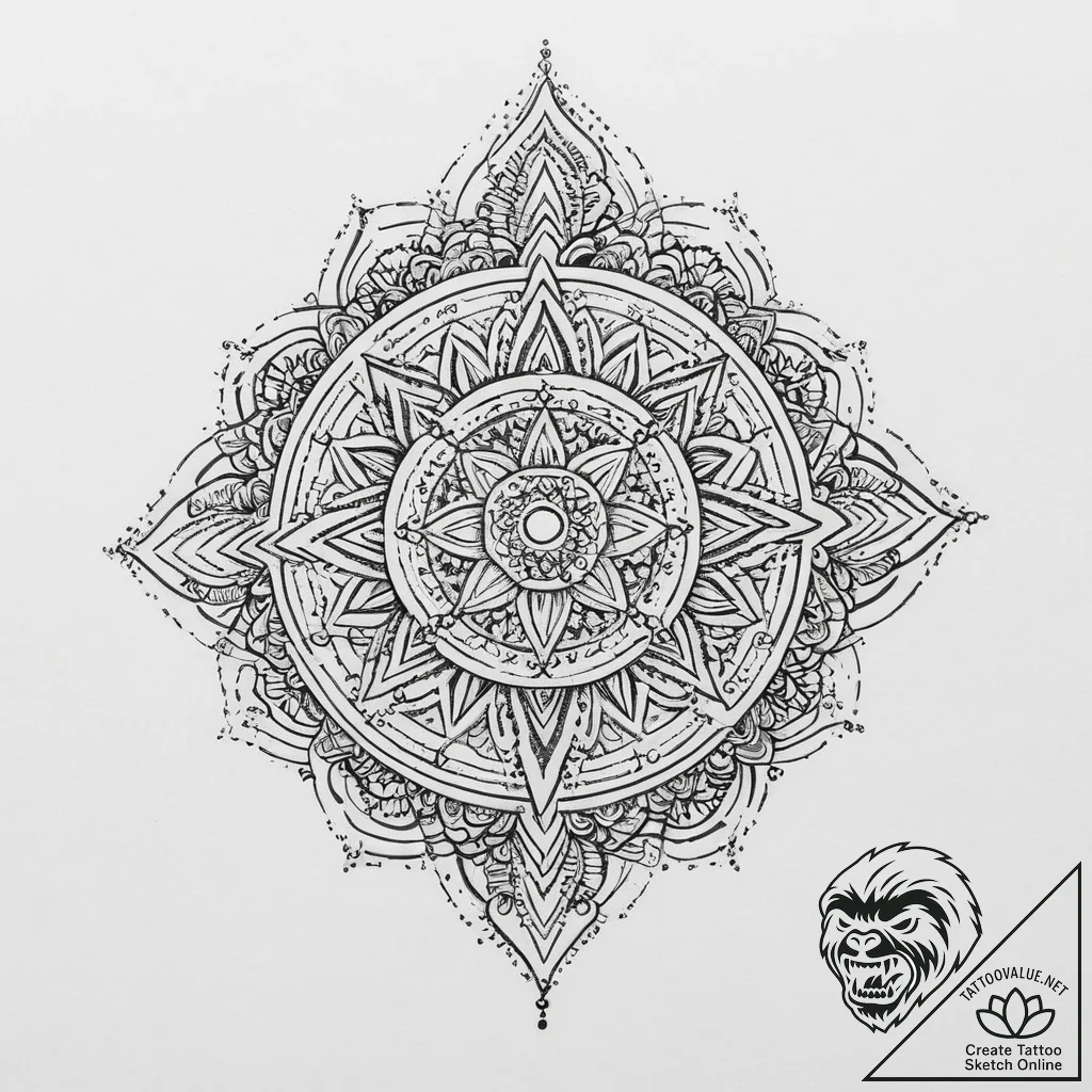 Tattoo sketch divine self, tattoo line art, o... - tattoo sketch (№1755921216_0, 23.08.2025 03:53) — tattoovalue.net