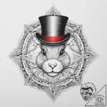 Tattoo sketch top hat with a rabbit, tattoo s… – tattoo sketch (№1755921611_0, 23.08.2025 04:00) — tattoovalue.net