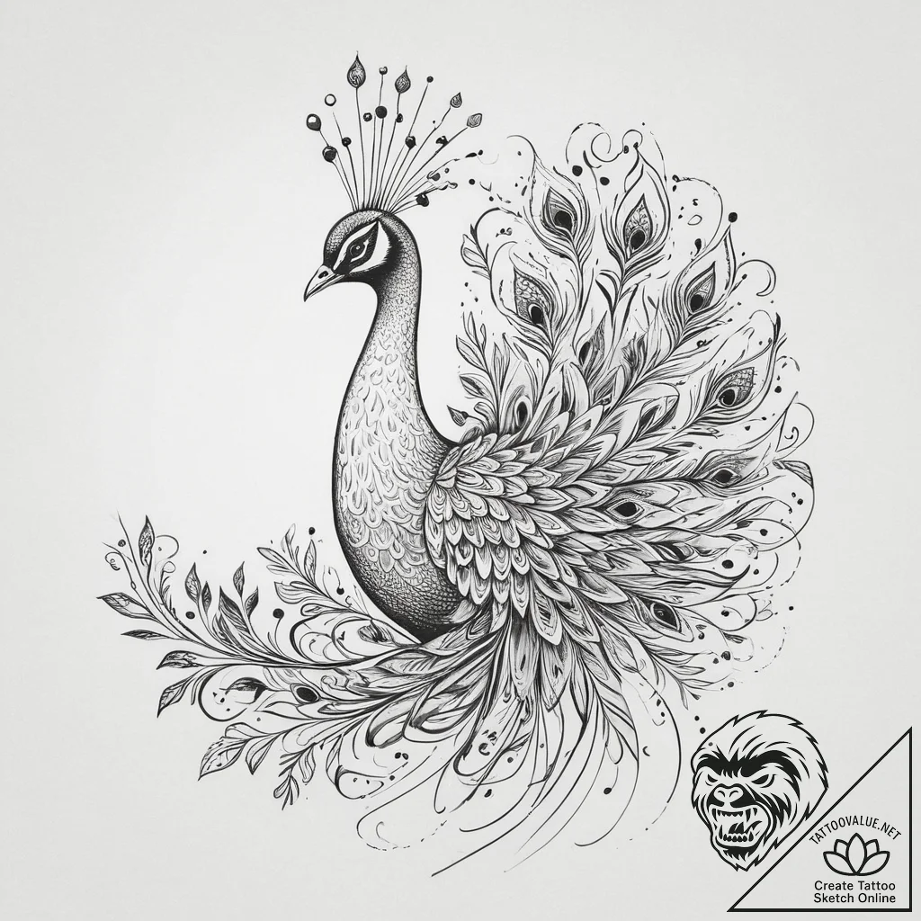 Tattoo sketch peacock tattoo, tattoo drawing... - tattoo sketch (№1755922008_0, 23.08.2025 04:06) — tattoovalue.net