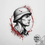 Tattoo sketch soldier with a thread, tattoo s… – tattoo sketch (№1755922604_0, 23.08.2025 04:16) — tattoovalue.net