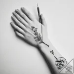 Tattoo sketch hands with a needle – tattoo sketch (№1755923007_0, 23.08.2025 04:23) — tattoovalue.net