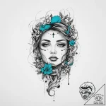 Tattoo sketch turquoise, tattoo line art, bla… – tattoo sketch (№1755924420_0, 23.08.2025 04:47) — tattoovalue.net