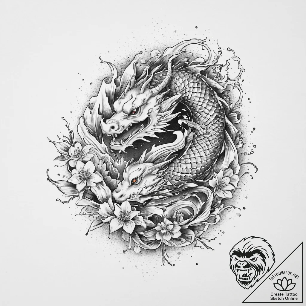 Tattoo sketch journey, artistic tattoo sketch... - tattoo sketch (№1755924820_0, 23.08.2025 04:53) — tattoovalue.net