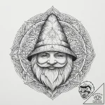 Tattoo sketch gnome hat, ink illustration for… – tattoo sketch (№1755926023_0, 23.08.2025 05:13) — tattoovalue.net