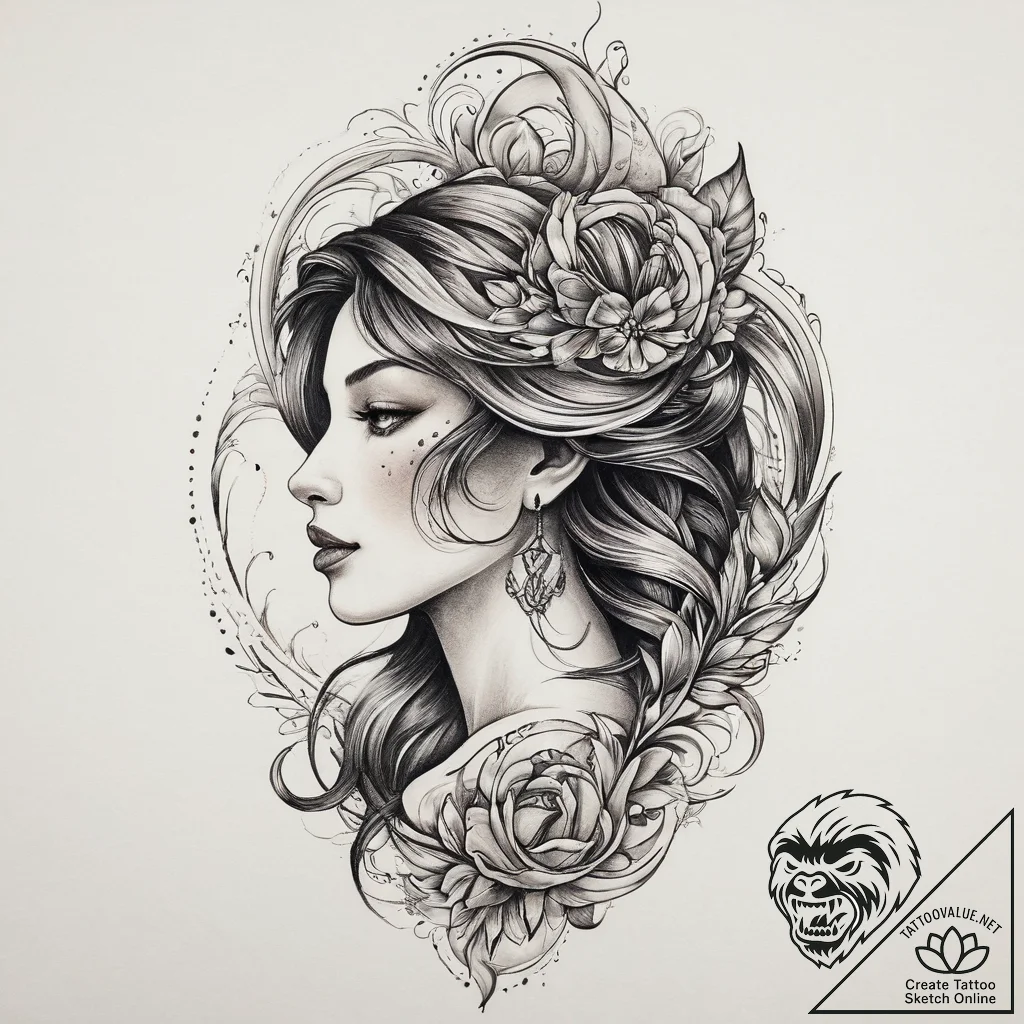 Tattoo sketch mystical representation, artist... - tattoo sketch (№1755926228_0, 23.08.2025 05:17) — tattoovalue.net