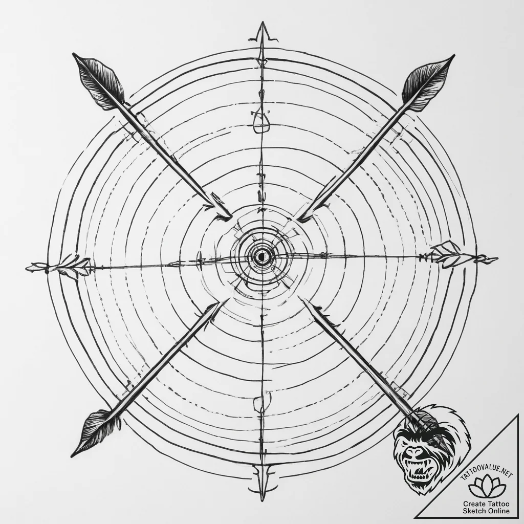 Tattoo sketch archery target - tattoo sketch (№1755927032_0, 23.08.2025 05:30) — tattoovalue.net