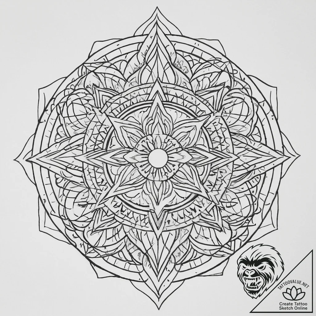 Tattoo sketch blessed portrayal, tattoo sketc... - tattoo sketch (№1755927228_0, 23.08.2025 05:33) — tattoovalue.net