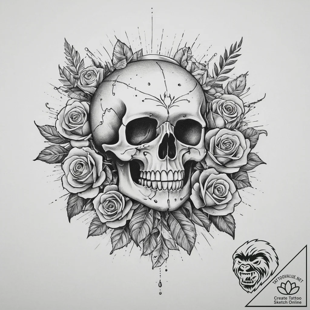 Tattoo sketch sunbeam, concept art for tattoo... - tattoo sketch (№1755927427_0, 23.08.2025 05:37) — tattoovalue.net