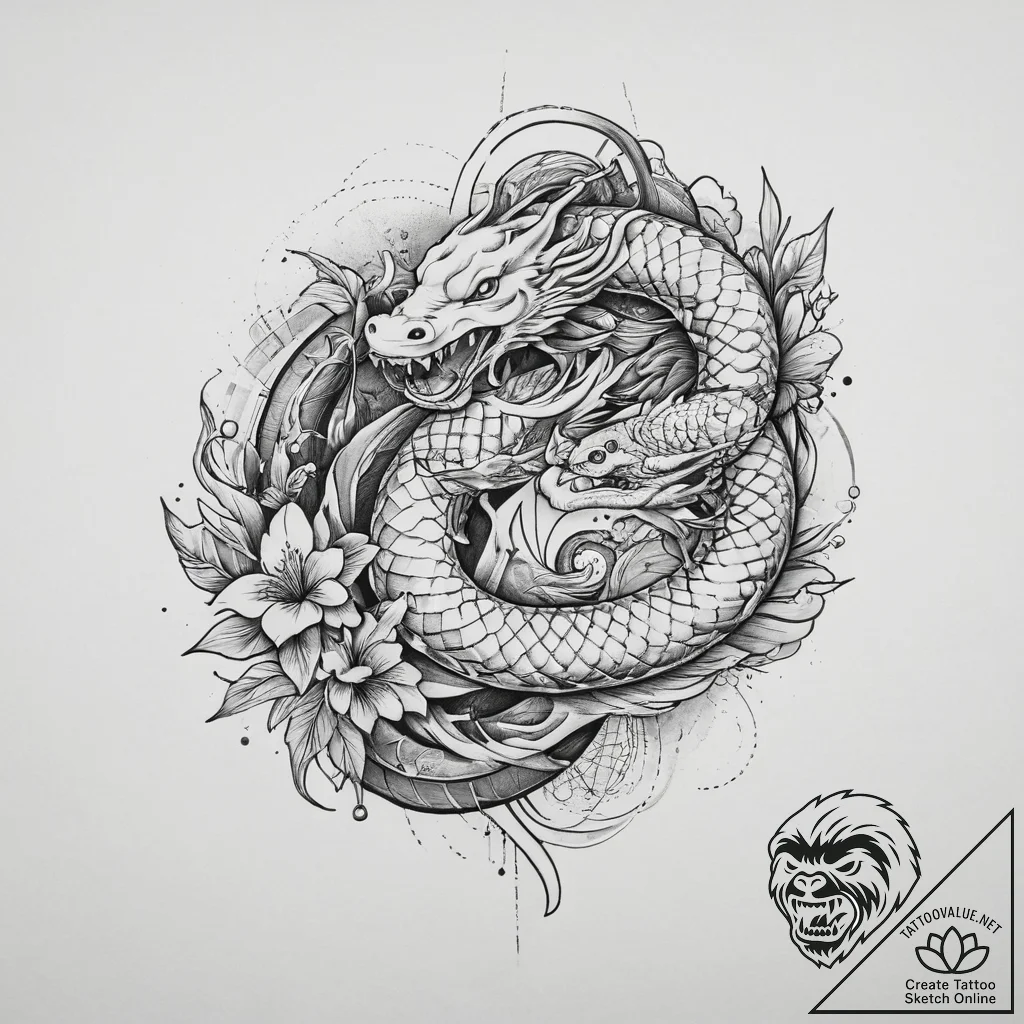 Tattoo sketch snake wrapped around a knife, t... - tattoo sketch (№1755928228_0, 23.08.2025 05:50) — tattoovalue.net