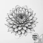 Tattoo sketch chrysanthemum – tattoo sketch (№1755928826_0, 23.08.2025 06:00) — tattoovalue.net