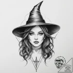 Tattoo sketch ведьма – tattoo sketch (№1755930608_0, 23.08.2025 06:30) — tattoovalue.net