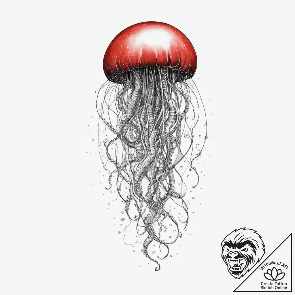 Tattoo sketch jellyfish tattoo, artistic tatt... - tattoo sketch (№1755931786_0, 23.08.2025 06:49) — tattoovalue.net