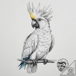 Tattoo sketch sulfur-crested cockatoo, tattoo… – tattoo sketch (№1755931982_0, 23.08.2025 06:53) — tattoovalue.net