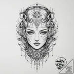 Tattoo sketch cyberpunk glowing circuitry, ta… – tattoo sketch (№1755932375_0, 23.08.2025 06:59) — tattoovalue.net