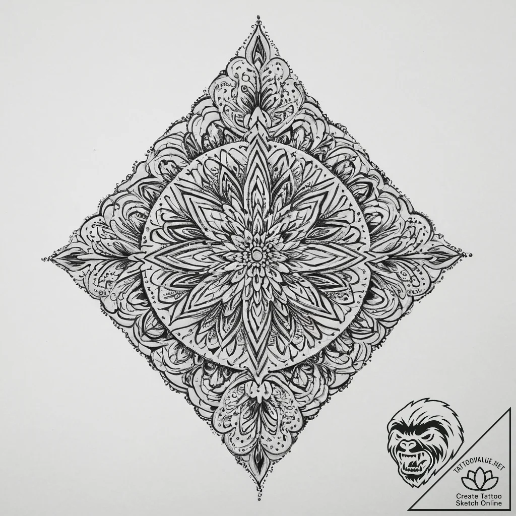 Tattoo sketch slavic embroidery pattern with... - tattoo sketch (№1755932572_0, 23.08.2025 07:02) — tattoovalue.net