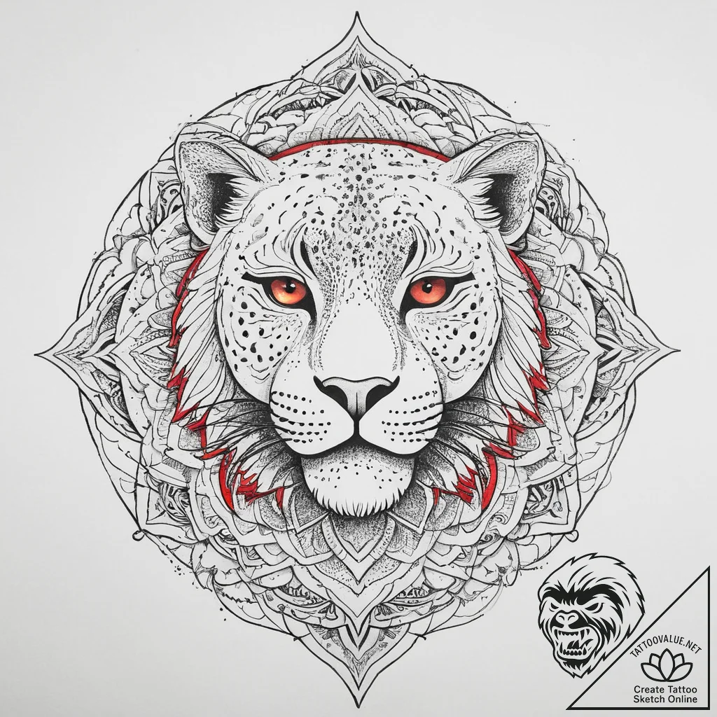 Tattoo sketch leopard, tattoo line art, black... - tattoo sketch (№1755933173_0, 23.08.2025 07:12) — tattoovalue.net
