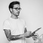 Tattoo sketch journalist a person with a note… – tattoo sketch (№1755934966_0, 23.08.2025 07:42) — tattoovalue.net