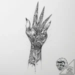 Tattoo sketch hands with a scissors – tattoo sketch (№1755935164_0, 23.08.2025 07:46) — tattoovalue.net