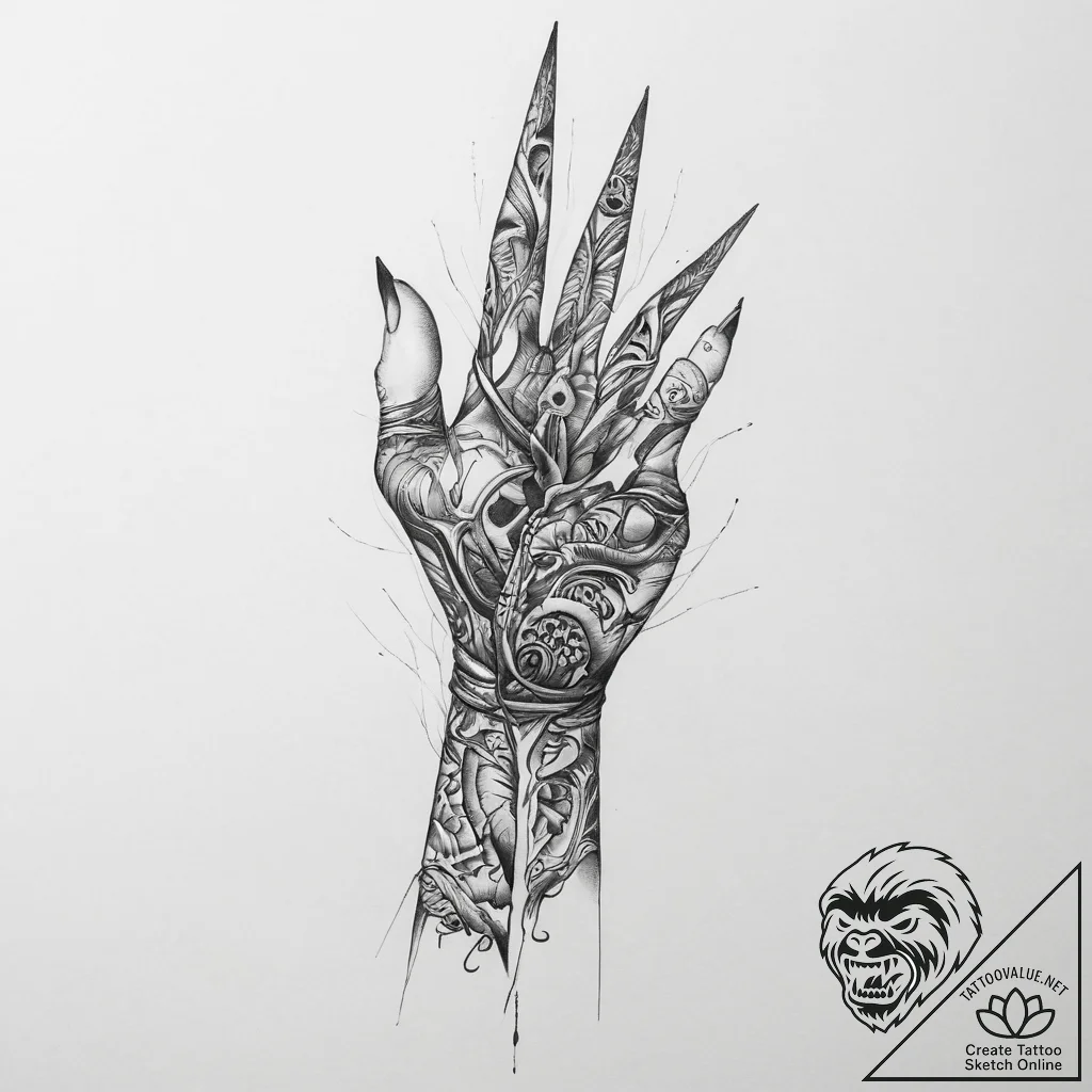 Tattoo sketch hands with a scissors - tattoo sketch (№1755935164_0, 23.08.2025 07:46) — tattoovalue.net