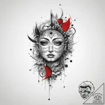 Tattoo sketch divine representation, ink illu… – tattoo sketch (№1755935560_0, 23.08.2025 07:52) — tattoovalue.net