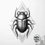 Tattoo sketch scarab beetle with a pyramid – tattoo sketch (№1755936968_0, 23.08.2025 08:16) — tattoovalue.net