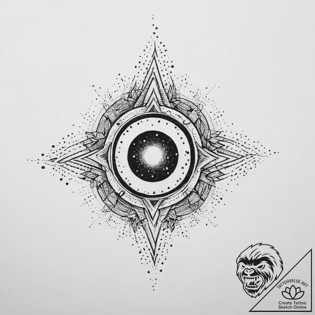 Tattoo sketch cosmic life, tattoo drawing out... - tattoo sketch (№1755937172_0, 23.08.2025 08:19) — tattoovalue.net