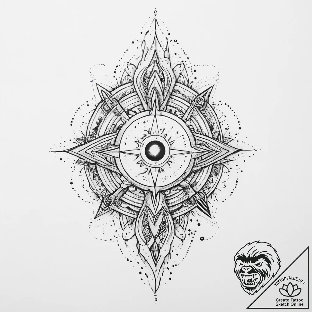 Tattoo sketch cosmic myth - tattoo sketch (№1755939360_0, 23.08.2025 08:56) — tattoovalue.net