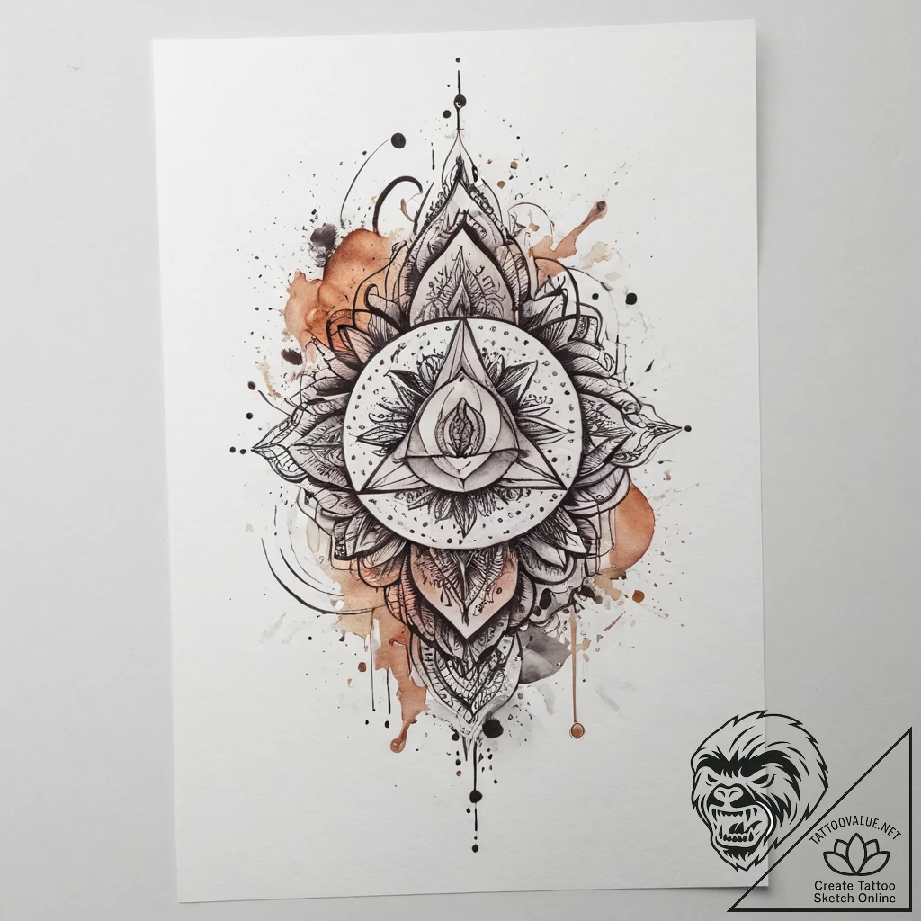 Tattoo sketch brown, artistic tattoo sketch,... - tattoo sketch (№1755940755_0, 23.08.2025 09:19) — tattoovalue.net
