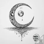 Tattoo sketch moon reflected in water, artist… – tattoo sketch (№1755941754_0, 23.08.2025 09:35) — tattoovalue.net