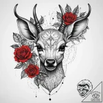 Tattoo sketch graceful fawn tattoo, ink illus… – tattoo sketch (№1755942344_0, 23.08.2025 09:45) — tattoovalue.net