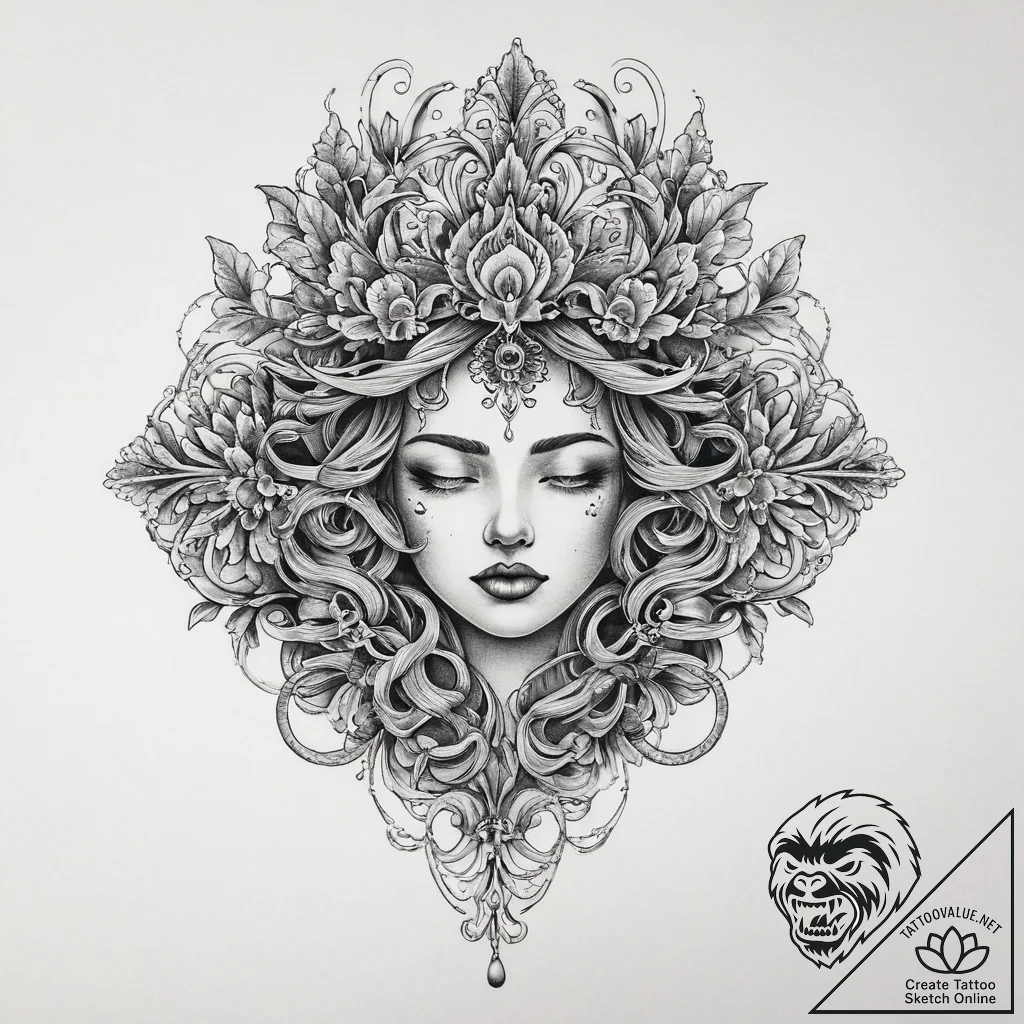 Tattoo sketch coral, artistic tattoo sketch,... - tattoo sketch (№1755943526_0, 23.08.2025 10:05) — tattoovalue.net