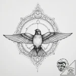 Tattoo sketch old school ласточка, artistic t… – tattoo sketch (№1755943920_0, 23.08.2025 10:12) — tattoovalue.net