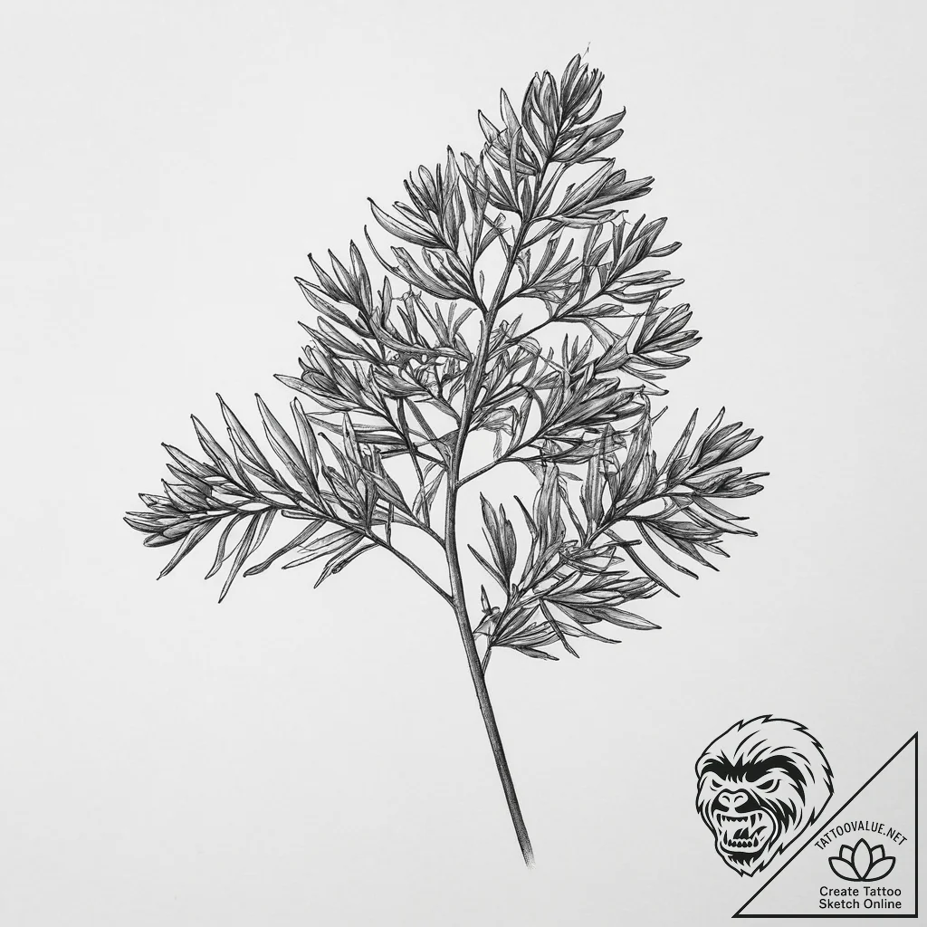 Tattoo sketch dill plant, tattoo drawing outl... - tattoo sketch (№1755945298_0, 23.08.2025 10:34) — tattoovalue.net