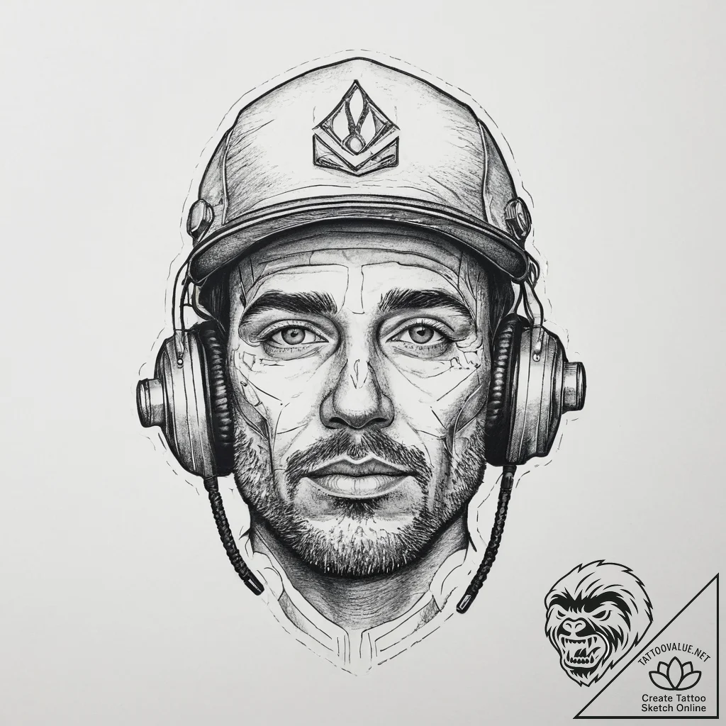 Tattoo sketch truck driver a person with a wh... - tattoo sketch (№1755945495_0, 23.08.2025 10:38) — tattoovalue.net
