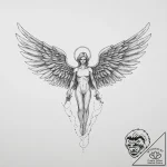 Tattoo sketch archangel, tattoo sketch design… – tattoo sketch (№1755945692_0, 23.08.2025 10:41) — tattoovalue.net