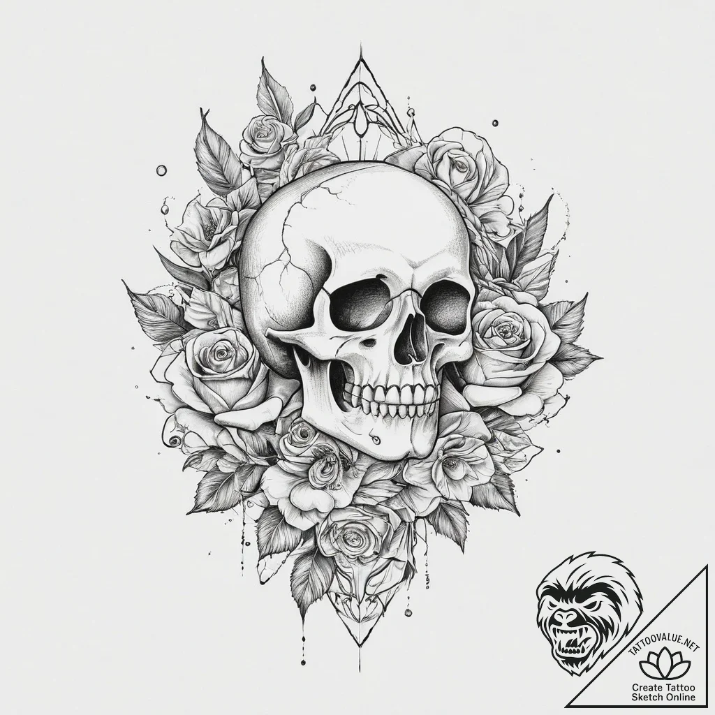 Tattoo sketch cosmic spring, tattoo line art,... - tattoo sketch (№1755945888_0, 23.08.2025 10:44) — tattoovalue.net