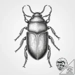Tattoo sketch drugstore beetle – tattoo sketch (№1755946480_0, 23.08.2025 10:54) — tattoovalue.net